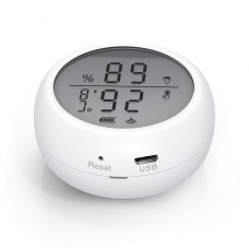 Смарт сензор No brand PST-WSD400B, За температура и влажност, LCD екран, Wi-Fi, Tuya Smart, Бял - 91010