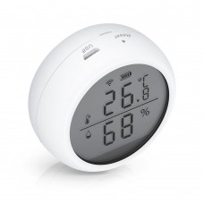 Смарт сензор No brand PST-WSD400B, За температура и влажност, LCD екран, Wi-Fi, Tuya Smart, Бял - 91010