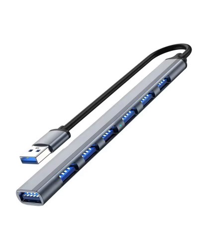 USB хъб DeTech, 7 порта, USB към 7хUSB3.0, Сив - 17848