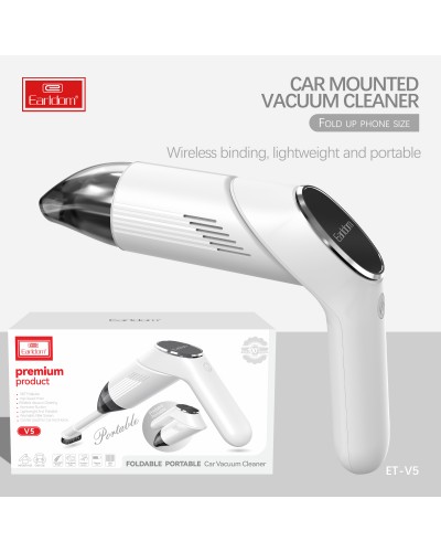 Мини прахосмукачка за кола Earldom ET-V5, Бял - 40528