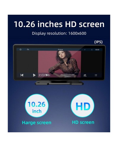 Преносим CarPlay / Android Auto дисплей No brand X5303, 10.26", За кола - 13319