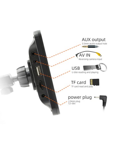 Преносим CarPlay / Android Auto дисплей No brand X5306L, 7", За автомобил - 13312