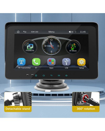 Преносим CarPlay / Android Auto дисплей No brand X5310L, 7", За автомобил - 13313