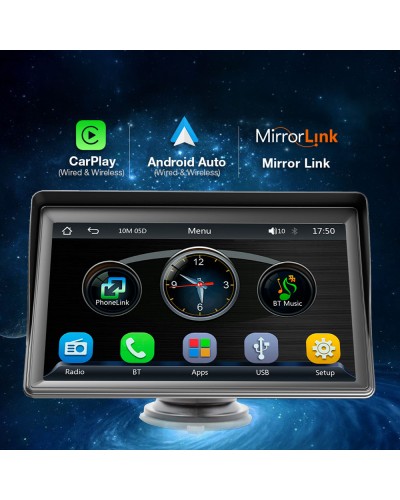 Преносим CarPlay / Android Auto дисплей No brand X600L, 7", За автомобил - 13311