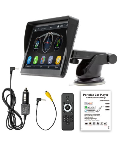 Преносим CarPlay / Android Auto дисплей No brand X600W, 7", За автомобил - 13310