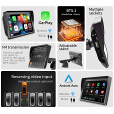 Преносим CarPlay / Android Auto дисплей No brand X600W, 7", За автомобил - 13310