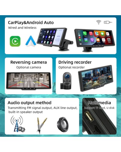 Преносим CarPlay / Android Auto дисплей No brand, X5314, 10.26", За автомобил - 13320