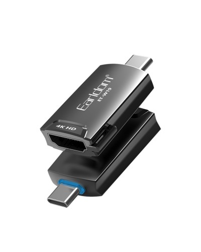 Преходник Earldom ET-W19 HDMI (F) към Type-C, HD 4K, Сив - 40376