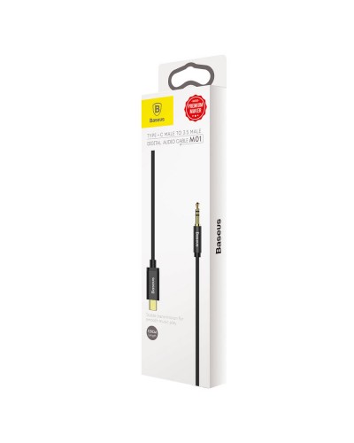 Аудио кабел Baseus M01, 3.5mm към Type-C, 1.2м, Черен - 40403