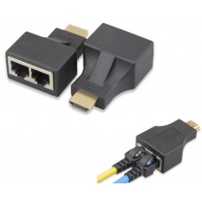 HDMI удължител, No brand, През LAN CAT-5e/6, Черен - 17165