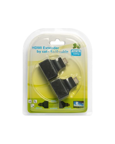 HDMI удължител, No brand, През LAN CAT-5e/6, Черен - 17165