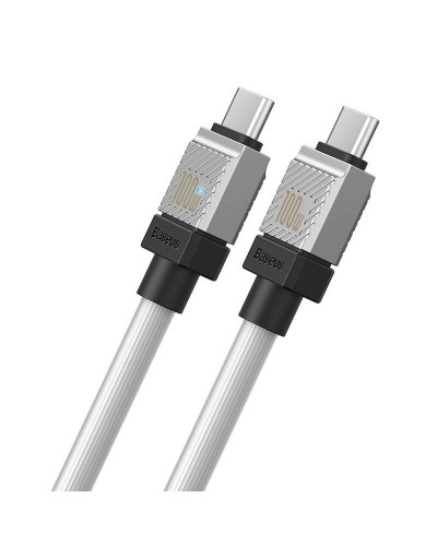 Кабел за данни Baseus CoolPlay, Type-C - Type-C, 100W, PD, 2.0m, Бял - 40444