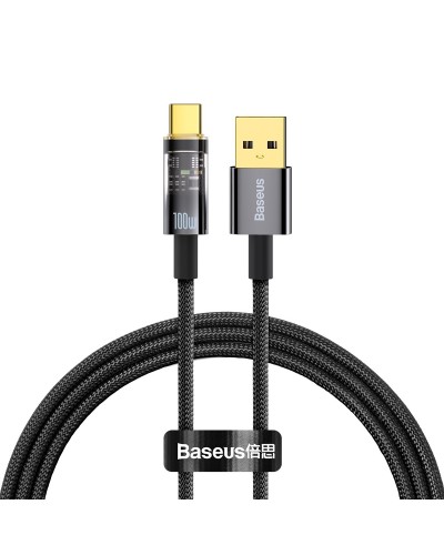 Кабел за данни Baseus Explorer, Type-C, 100W, 1.0m, Черен - 40488