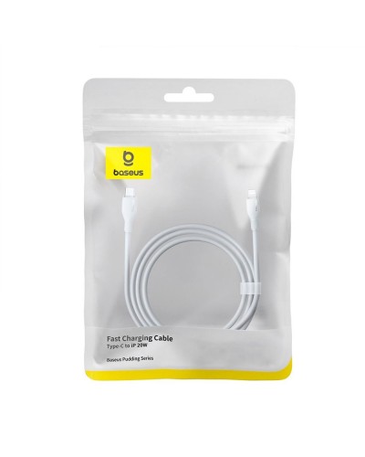 Кабел за данни Baseus Pudding, Type-C - Lightning, 20W, 1.2m, Бял - 40432