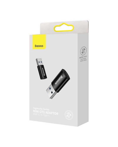 Преходник Baseus Ingenuity, Type-C F към USB, OTG, Черен - 40396