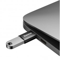 Преходник Baseus Ingenuity, USB F към Type-C, OTG, Черен - 40395