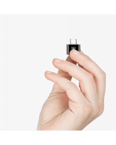Преходник Baseus Mini, USB F към Type-C, OTG, Черен - 40397