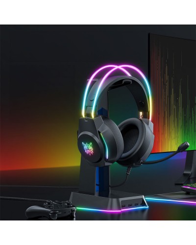 Слушалки Onikuma X26, За компютър, Микрофон, Подсветка, 3.5mm, USB, Черен - 20744