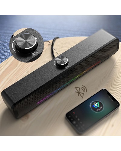 Тонколона Onikuma L16, 2x5W, Bluetooth, USB, RGB, Черен - 22218