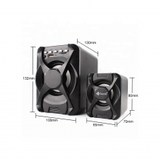 Тонколони Kisonli U-2500BT, Bluetooth, 5W+3W*2, USB, Черен - 22115