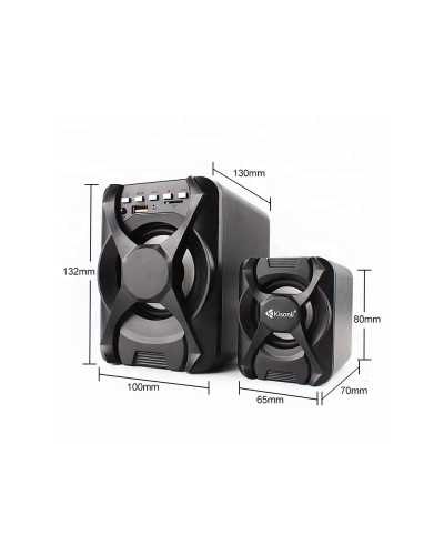 Тонколони Kisonli U-2500BT, Bluetooth, 5W+3W*2, USB, Черен - 22115