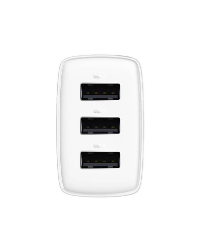 Мрежово зарядно устройство Baseus Compact 3U, 17W, 3 x USB F, Бял - 40412