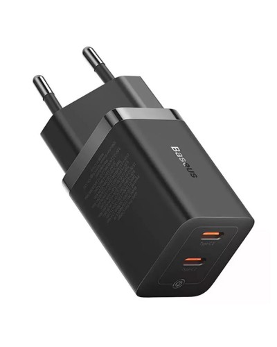 Мрежово зарядно устройство Baseus GaN5 Pro Fast Charger, 40W, 2 x Type-C F, Черен - 40408