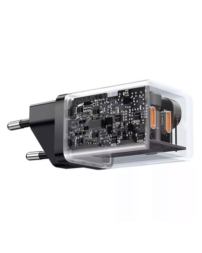 Мрежово зарядно устройство Baseus GaN5 Pro Fast Charger, 40W, 2 x Type-C F, Черен - 40408