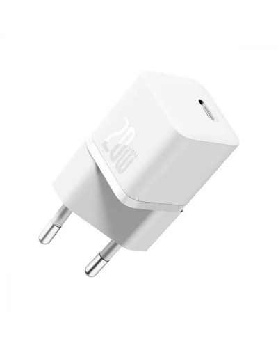 Мрежово зарядно устройство Baseus GaN5S Fast Charger 1C, 20W, 1 x Type-C F, Бял - 40407