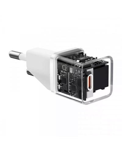 Мрежово зарядно устройство Baseus GaN5S Fast Charger 1C, 20W, 1 x Type-C F, Бял - 40407
