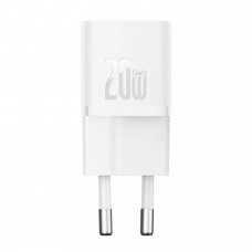 Мрежово зарядно устройство Baseus GaN5S Fast Charger 1C, 20W, 1 x Type-C F, Бял - 40407