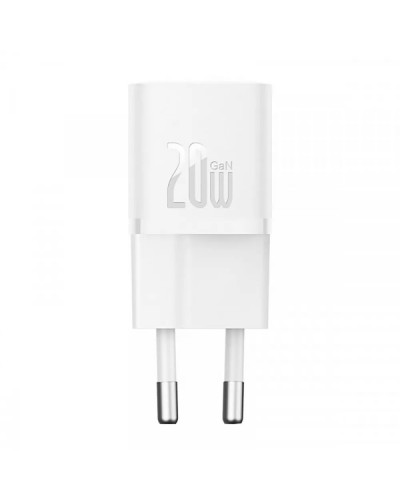 Мрежово зарядно устройство Baseus GaN5S Fast Charger 1C, 20W, 1 x Type-C F, Бял - 40407