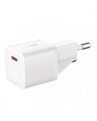 Мрежово зарядно устройство Baseus GaN5S Fast Charger 1C, 20W, 1 x Type-C F, Бял - 40407