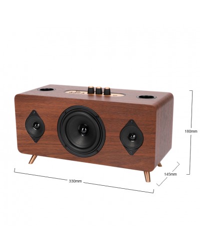 Тонколона Kisonli G105, Караоке, Bluetooth, USB, SD, AUX, Кафяв - 22304