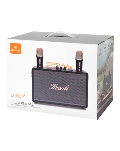 Тонколона Kisonli G107, Караоке, Bluetooth, USB, SD, AUX, Различни цветове - 22305
