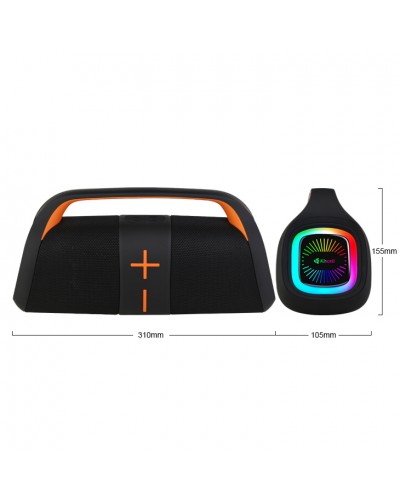 Тонколона Kisonli K12, Bluetooth, USB, SD, AUX, RGB, Черен - 22294