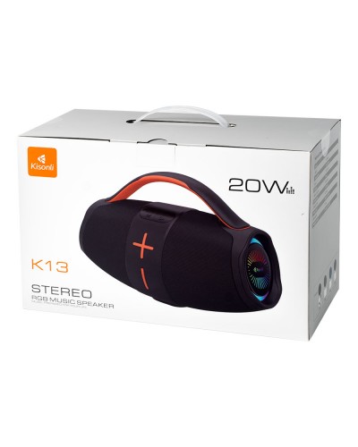 Тонколона Kisonli K13, Bluetooth, USB, SD, AUX, RGB, Черен - 22295