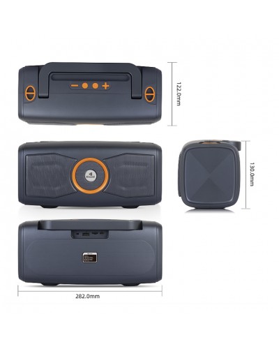 Тонколона Kisonli K2, Bluetooth, USB, SD, FM, Сив - 22292