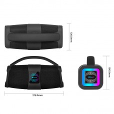 Тонколона Kisonli K3, Bluetooth, USB, SD, AUX, FM, RGB, Черен - 22293