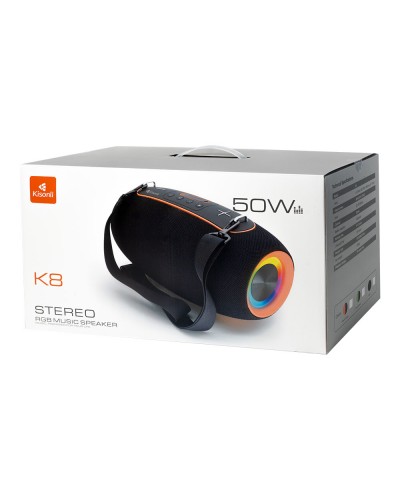 Тонколона Kisonli K8, Bluetooth, USB, SD, AUX, RGB, Черен - 22296