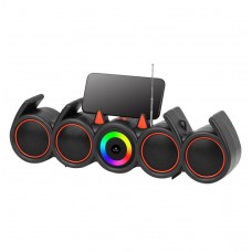 Тонколона Kisonli LED-918, Bluetooth, USB, SD, RGB, AUX, FM, Черен - 22317