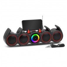 Тонколона Kisonli LED-918, Bluetooth, USB, SD, RGB, AUX, FM, Черен - 22317
