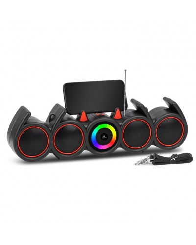 Тонколона Kisonli LED-918, Bluetooth, USB, SD, RGB, AUX, FM, Черен - 22317