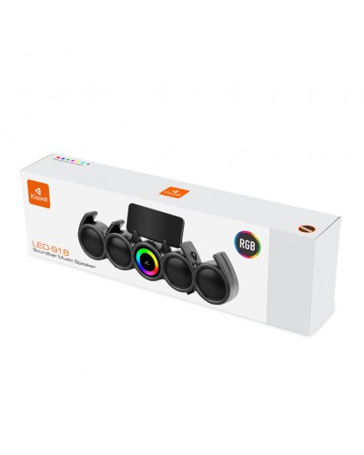 Тонколона Kisonli LED-918, Bluetooth, USB, SD, RGB, AUX, FM, Черен - 22317