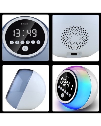 Тонколона Kisonli Q6C, Bluetooth, SD, FM, RGB, Бял - 22283