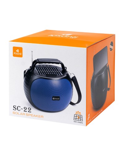Тонколона Kisonli SC-22, Bluetooth, Солар, USB, SD, AUX, Различни цветове - 22322