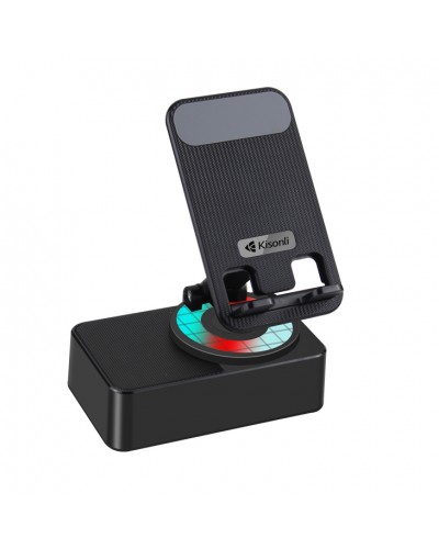 Тонколона със стойка за телефон Kisonli M2, Bluetooth, USB, RGB, Различни цветове - 22274