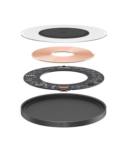 Безжично зарядно устройство Baseus Simple 2, Qi, 15W, Черен - 40381