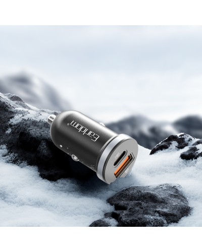 Зарядно устройство за кола Earldom ES-CC27, 30W, USB, Type-C, Черен - 40353
