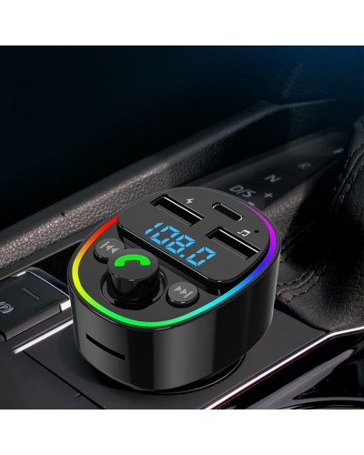 FM Трансмитер Earldom ET-M78, Bluetooth, Micro SD, USB, Type-C, QC, Черен - 17776